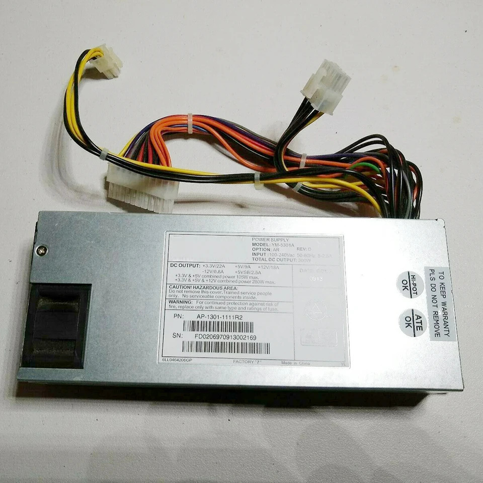 3Y 서버 전원공급장치 YM-5301A AP-1301-1111R2 300W 오리지널