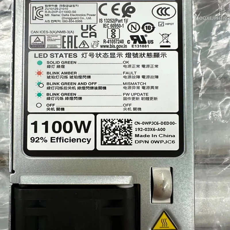 DELL DC 1100W D1100D-S0 WPJC6 0WPJC6 DPS-1100AB-14 A 0K3KJC 0RN5T2 A1100D-S1 새 원본 전원공급장치