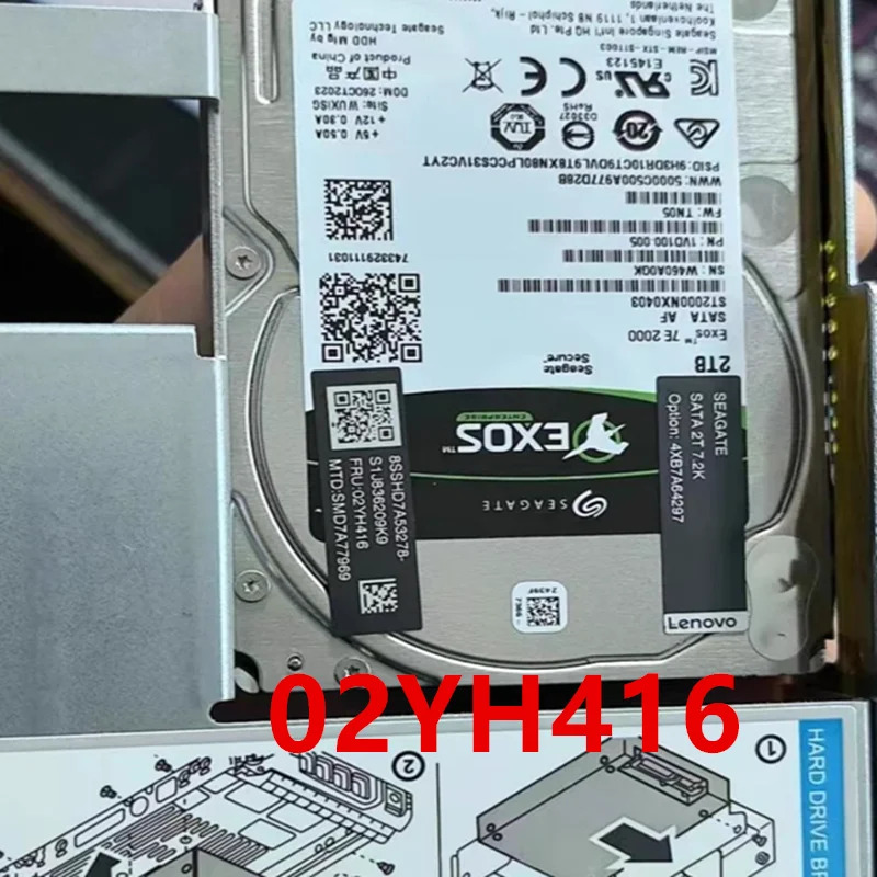 4XB7A64297 02YH416내부 하드 Lenovo호환 2TB 2.5 SAS 64MB거새 원본 HDD