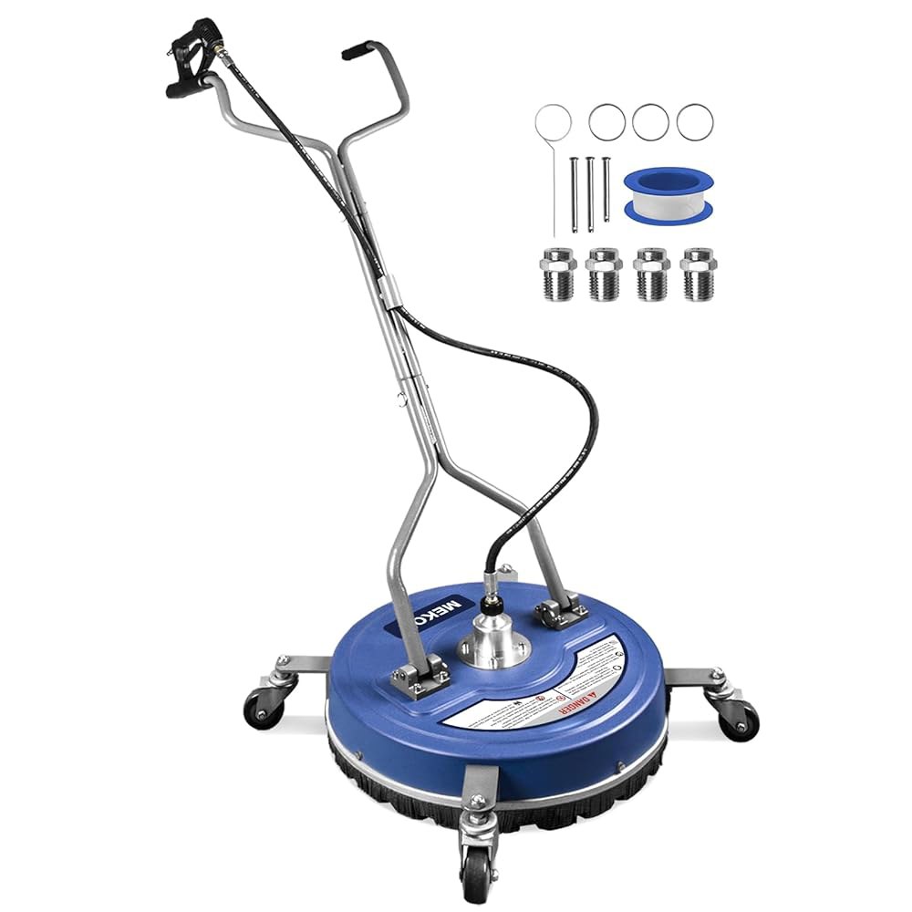 MEKOH 압력 세척기 표면 클리너 20인치, 바퀴가 달린 4500PSI 파워 부착, 진입로 보도 연석 데크 파티오 청소용 액세서리, 3/8인치 퀵 커넥트 Serenity - 상품 이미지