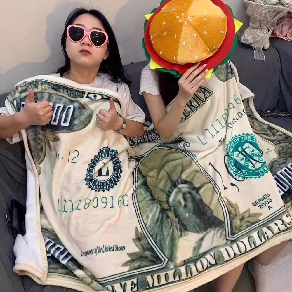 달러 담요 이불 재밌는 선물 사무실 무릎 러그 지폐 - 상세 이미지 2
