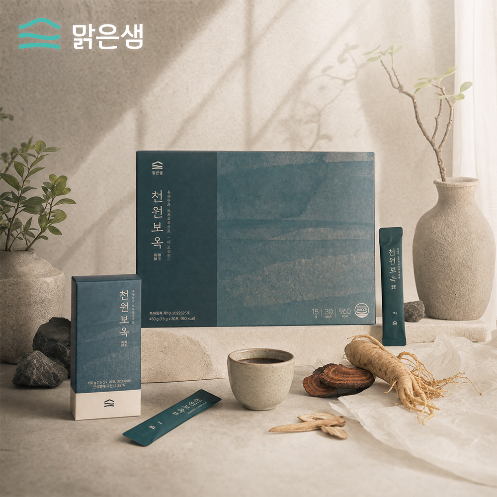 맑은샘 천원보옥 고농축 생지황즙 벌꿀 인삼 복령 건강스틱 450g (15g x 30포) - 상품 이미지