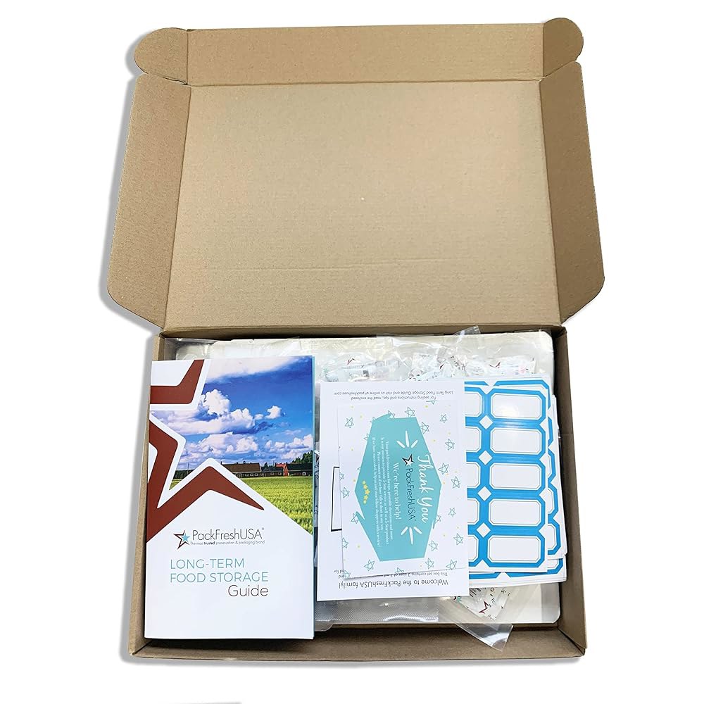 PackFreshUSA 100팩 7밀 마일라 백 및 산소 흡수제 - 파인트, 쿼트, 갤런 u2013 내구성 있는 식품 보관으로 장기 준비, 열 밀봉 습기에 강합니다 - 상세 이미지 3