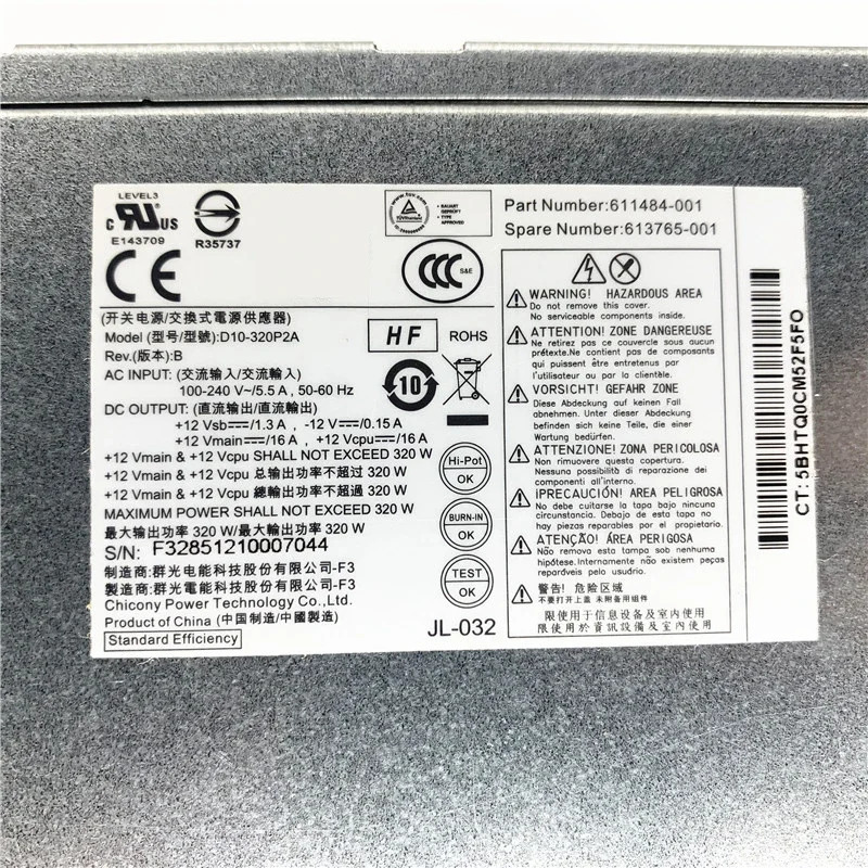 hp호환 680 880 6000 8000 MT 전원공급장치PSU DPS-320NB A CFH0320AWWA PS-4321-9hp호환 DPS-320MB 611484-001 6137