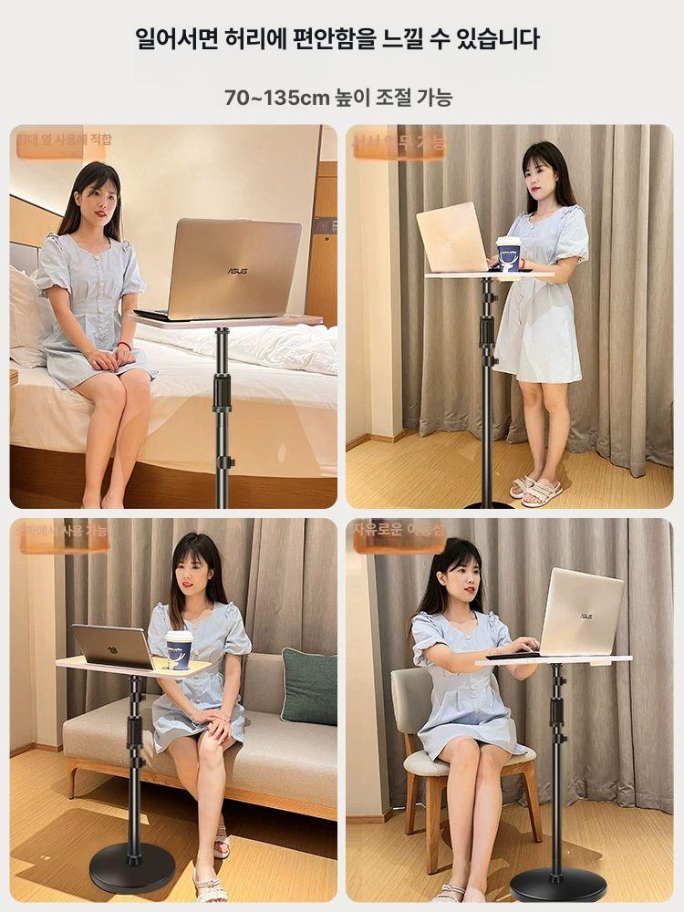 높이조절 노트북 거치대 긴 스탠드 삼각대 서서근무 베이스 무게추 책상 브래킷 - 상세 이미지 5