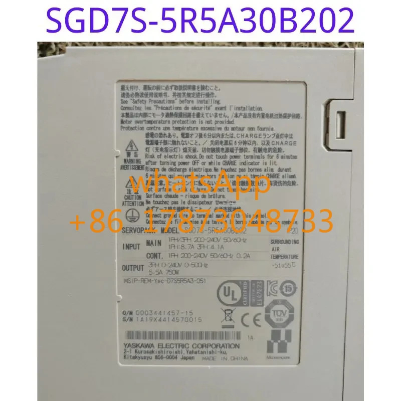 리퍼된 드라이버 SGD7S-5R5A30B202 750W 기능 리퍼 OK