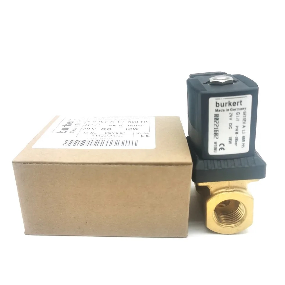 Burkert 00221654 6213 타입 G1/2 2/2 정상 1.3 플로우 홀 EPDM 밀폐-30 90 C 황동 밸브 바디 DC24V 8W 0-10bar