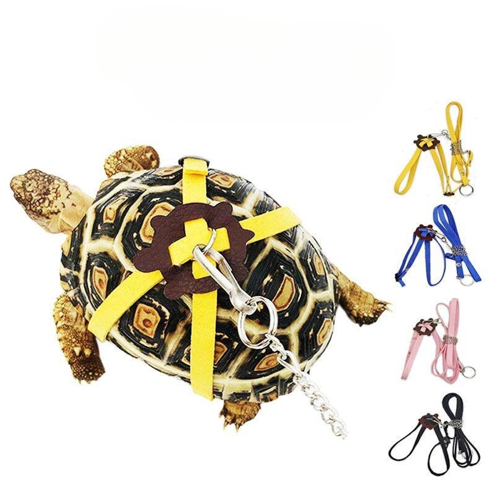 거북이 산책끈 애완거북이 부드러운 가슴하네스 조끼 튼튼한 리드줄 외출 가죽 - 상품 이미지