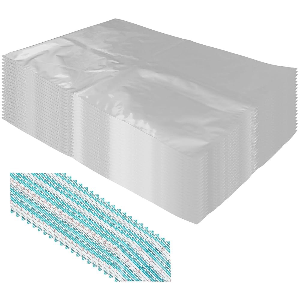 드라이팩 5갤런, 20 x30 마일라 백 및 2000cc 산소 흡수기, 20팩 - 식품 배송 보관용, 실버 - 상세 이미지 3