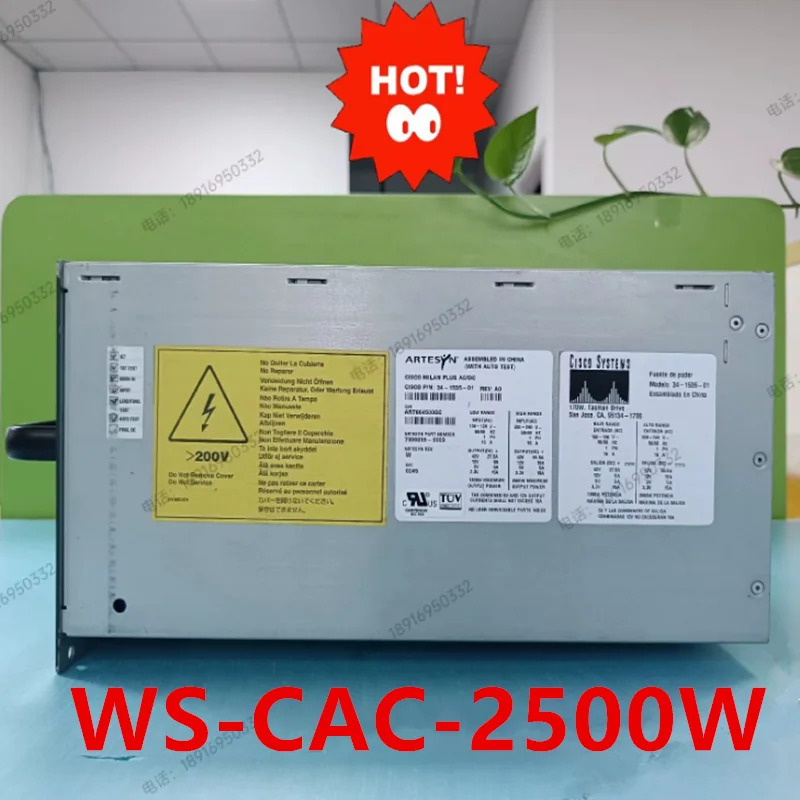 시스코 6500 76 리퍼 PSU 전원공급장치 WS-CAC-2500W 34-1535-02 7000056-0002 새 것처럼 작동