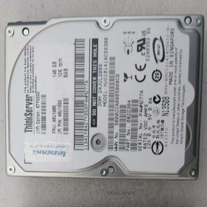 Lenovo호환오리지널 하드 146GB SAS 2.5 인치 서버 HDD 46U1986 46U1692 67Y0000 HUC101414CSS300