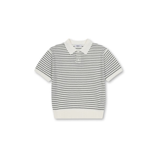 폴햄키즈 공용 카라 스트라이프 반팔 니트3color(택1) G2ER3020A - 상세 이미지 3