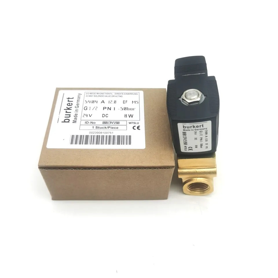 Burkert 00134590 솔레노이드 밸브 타입 5404 NC 12mm 오리피스 황동 바디 24VDC 2 방향 G1