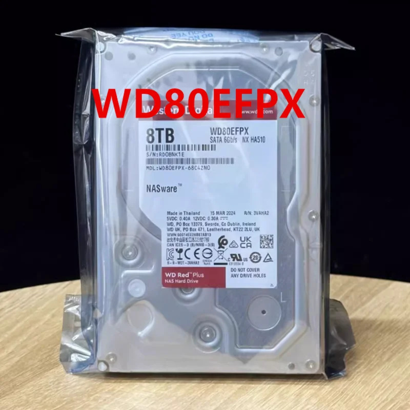 데스크탑 하드 드라이브 WD80EFPXWD 8TB 3.5 SATA 5640RPM새 원본