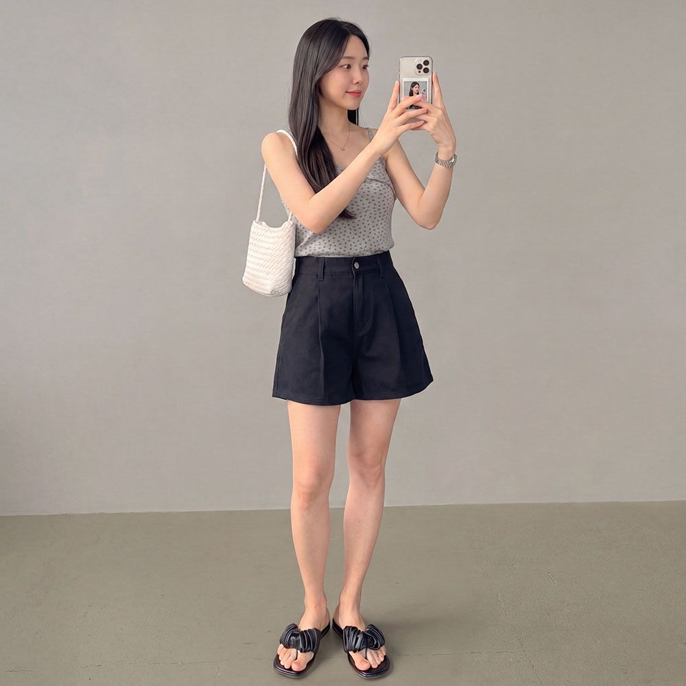 핀턱반바지 화이트반바지 이미지 6
