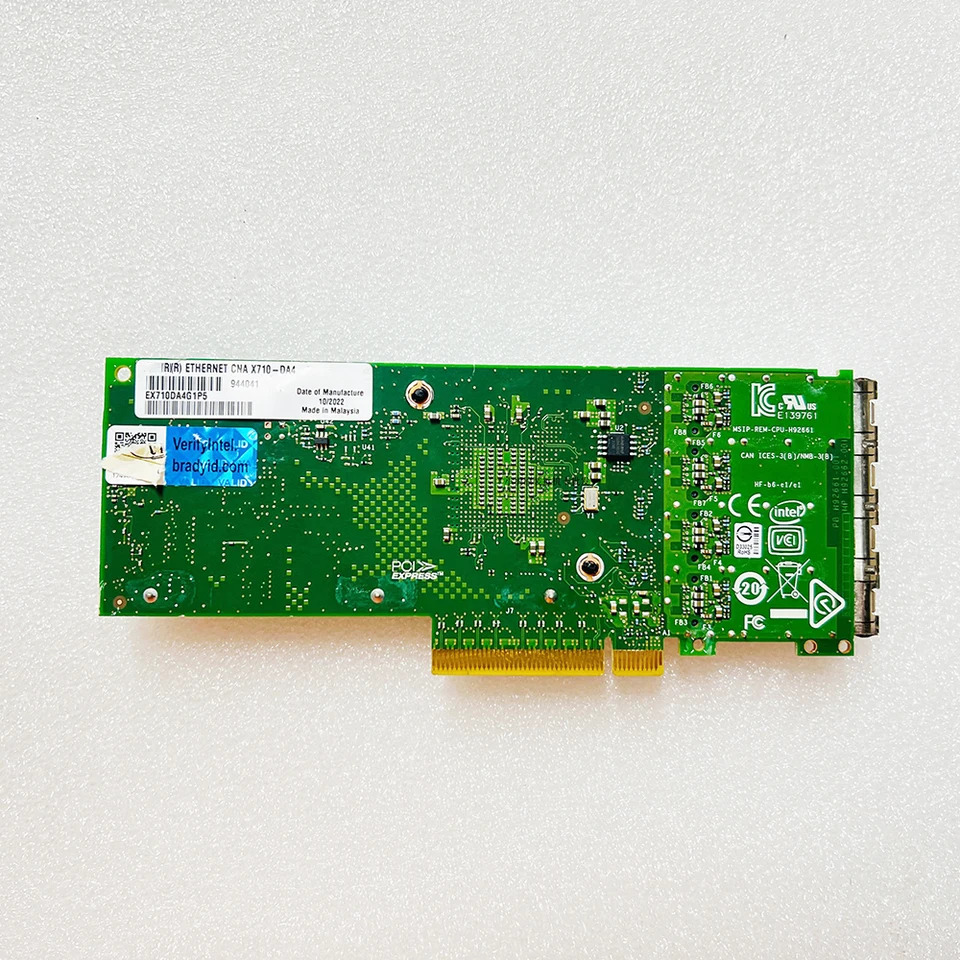 X710-DA4BLK 4 포트 10G 광섬유 네트워크 카드 SFP X710-DA4G1P5