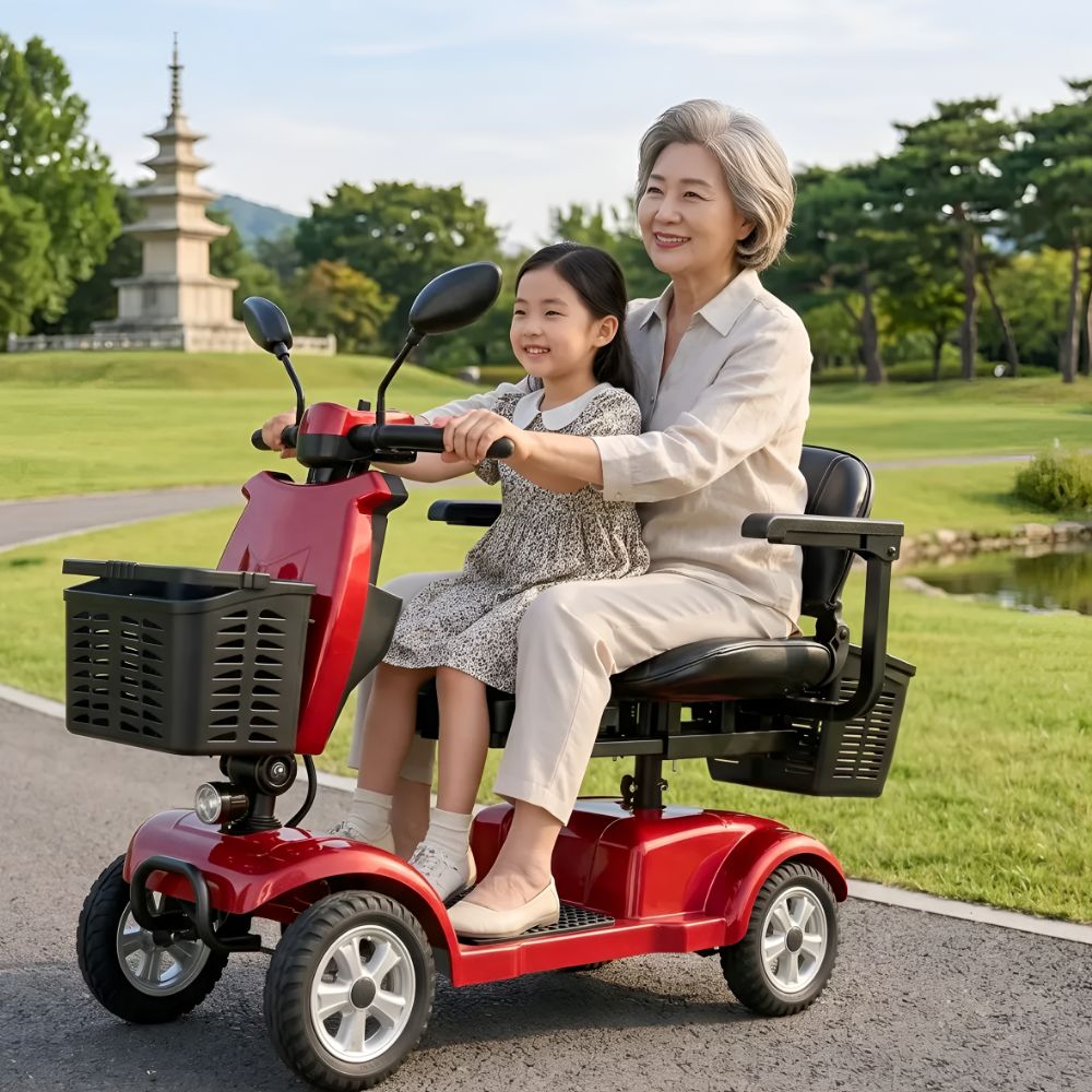 팜런스루 어르신 전동차 사륜 안전 경량 접이식 전동 스쿠터 효도
