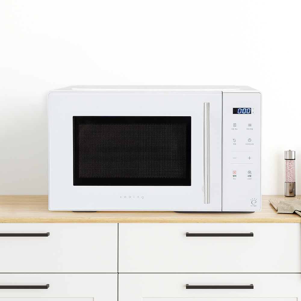 쿠잉 전자레인지 25L MM-E25TW 전자렌지 미니 소형 회전식 원룸 화이트 - 상품 이미지
