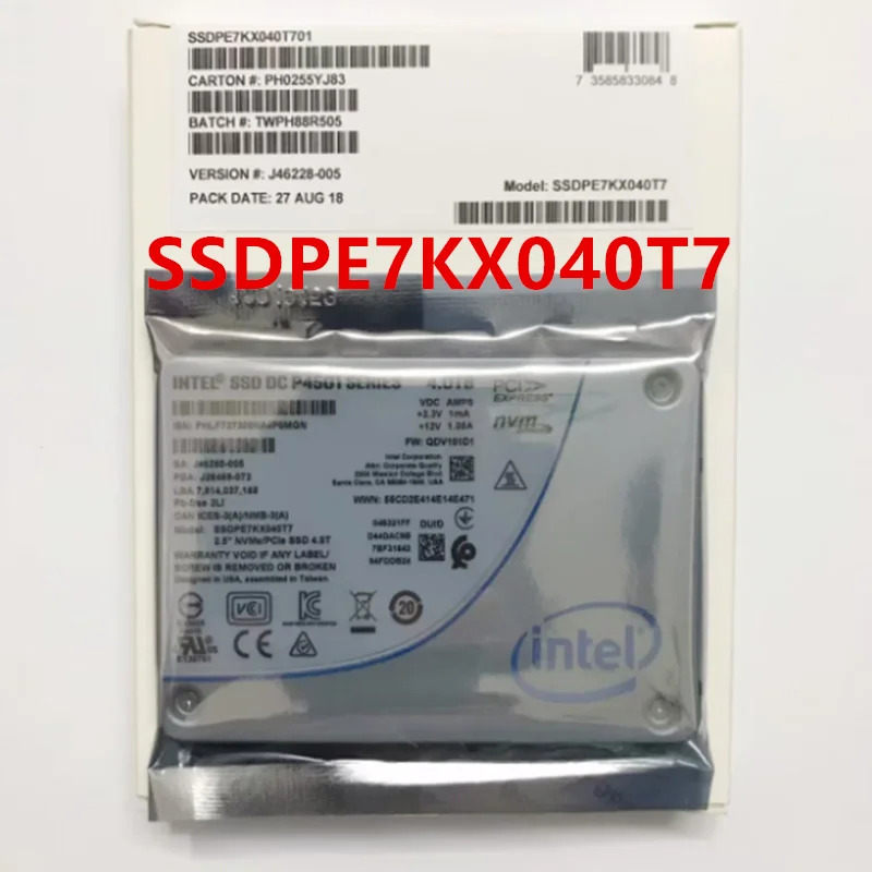 SSD DC P4501 4TB U2 SSDPE7KX040T7 SSDPE7KX040T701 오리지널 솔리드 스테이트 드라이브 신