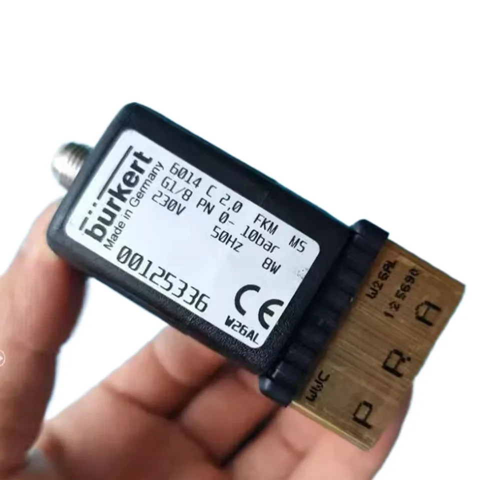 00125329 G1/8 버커트 솔레노이드 밸브 6014 C 정상 DC24V 0 16bar 황동 본체