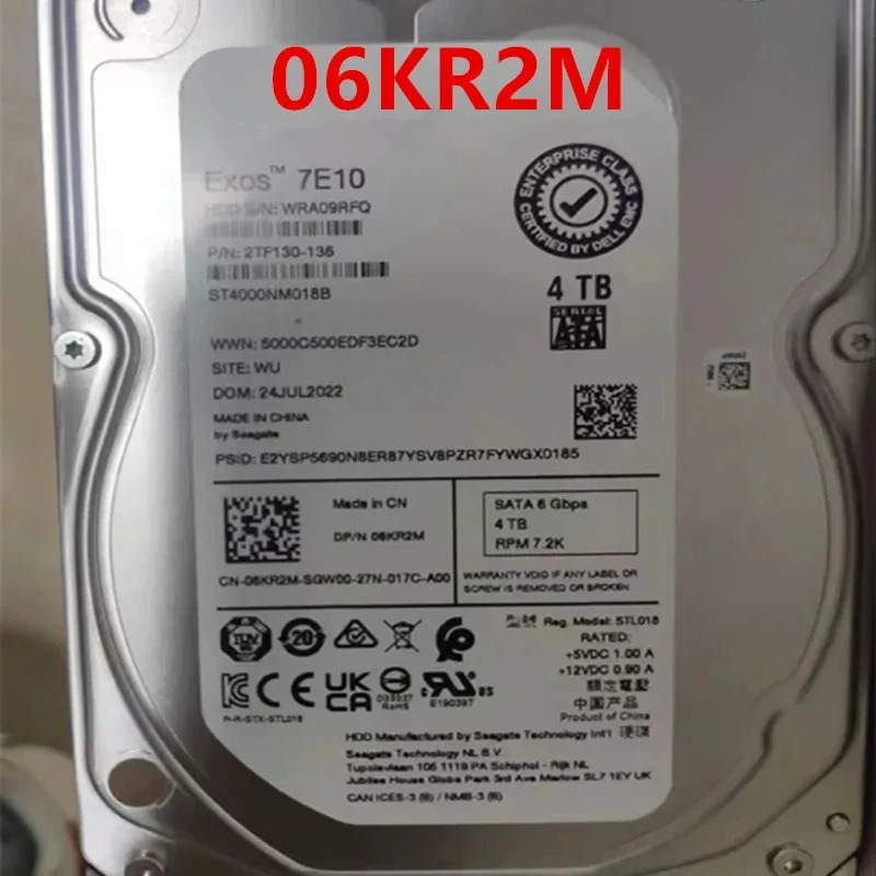 DELL 4TB 3.5인치 SATA 128MB 7200RPM 서버내장 하드 ST4000NM018B 6KR2M 06KR2M새 HDD