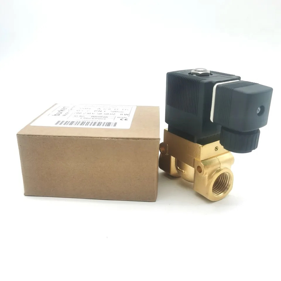 Burkert 00140566 솔레노이드 밸브 타입 5404 NC 12mm 오리피스 황동 바디 32mm 코일 230V 50HZ 8W IP65 2 웨이