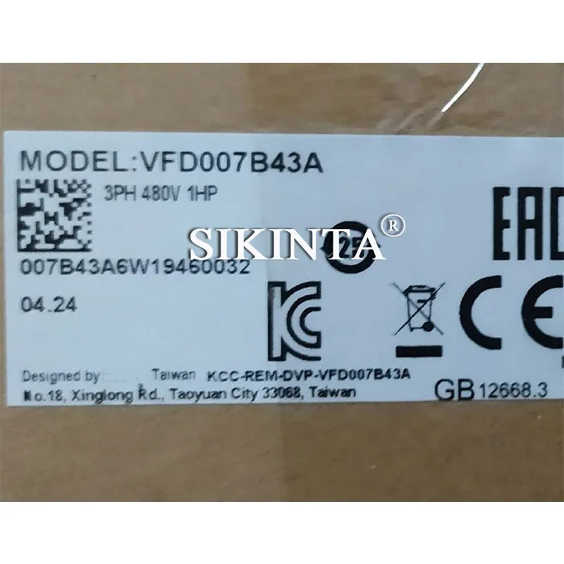 VFD-B 시리즈 인버터 주파수 변환기 VFD007B43A 0.75KW 380V 완전 리퍼
