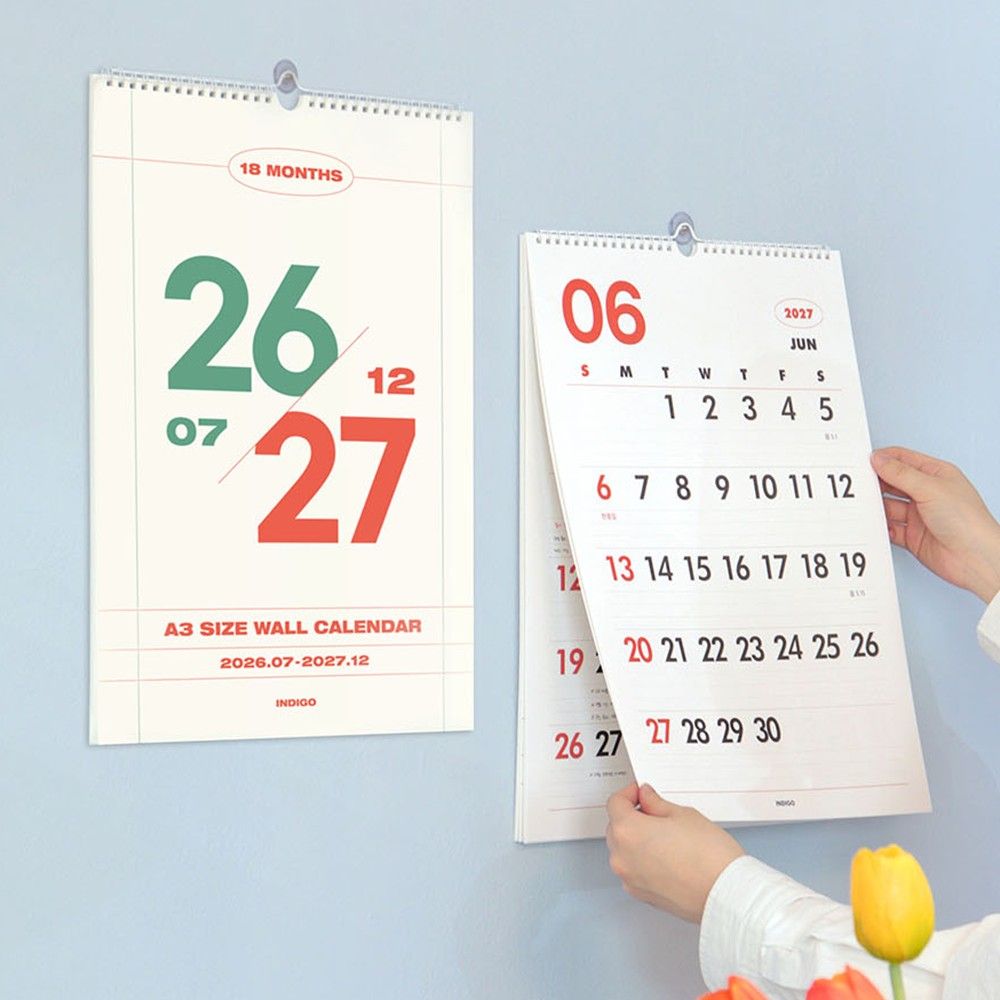 2027년 대형 벽걸이 달력 2026년 월 캘린더 27년 큰글씨 벽달력 - 상세 이미지 2