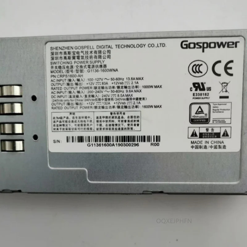 GOSPOWER 3000W G1387 1600W G1136-1600WNA CRPS1600-AH 거새 원본 전원공급장치는 것처럼 작동