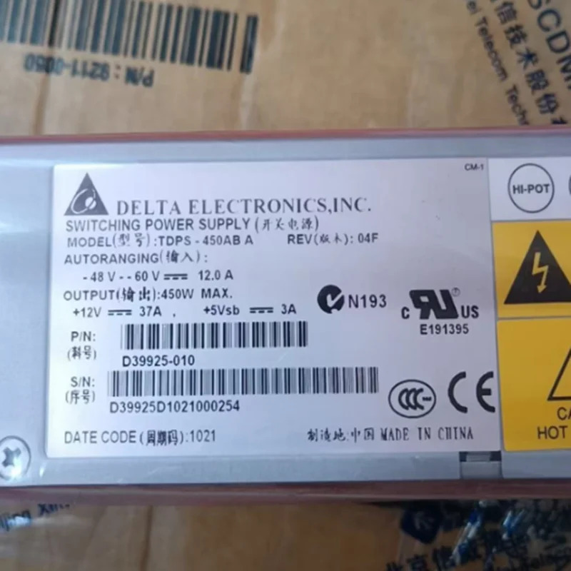 델타 DC 450W TDPS-450AB A 3200W AWF2DC3200W새 원본 전원공급장치