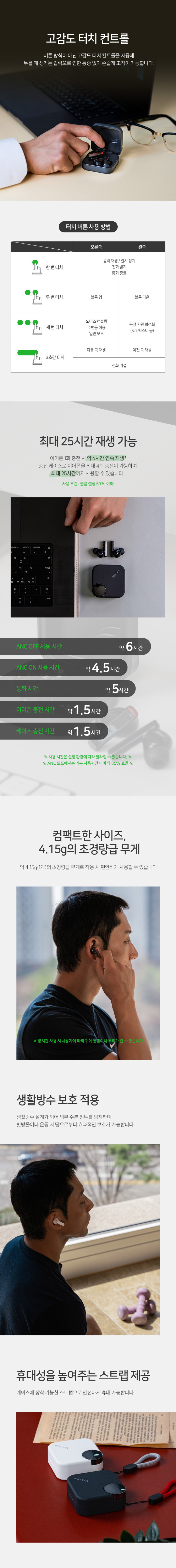 아이리버 블루투스 무선 이어폰 노이즈캔슬링 ITW-S7 커널형 화이트 판매처 상세 정보 이미지 4