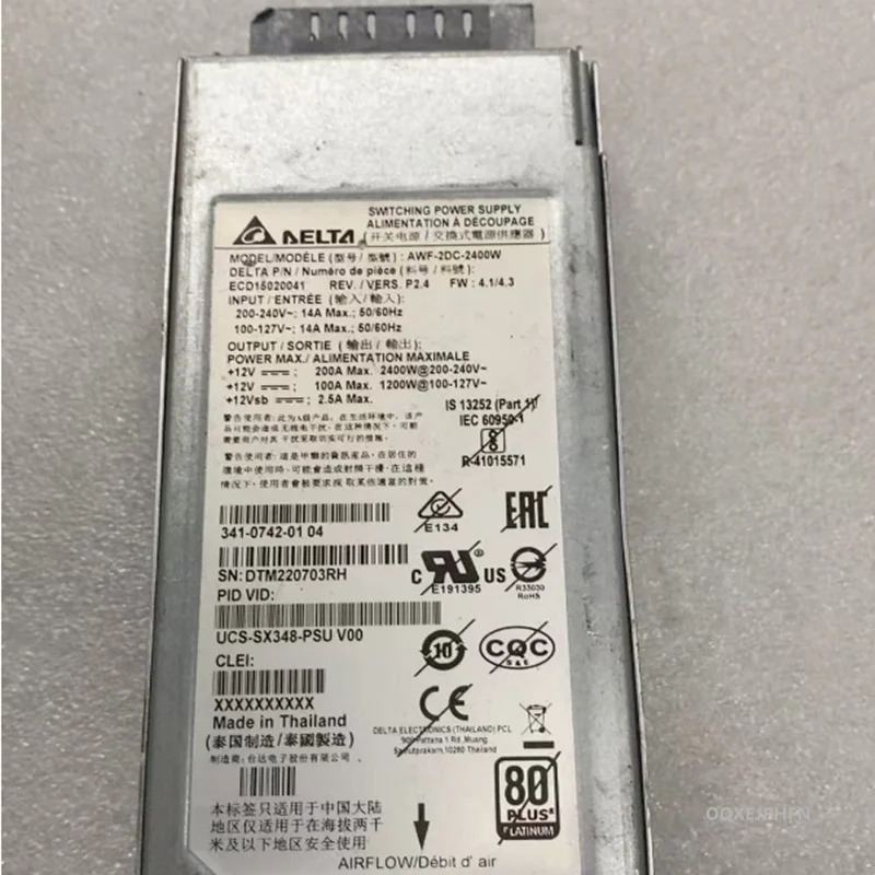 CISCO리퍼 전원공급장치 2400W UCS-SX348-PSU 341-0742-01 AWF-2DC-2400W 새 것처럼 작동