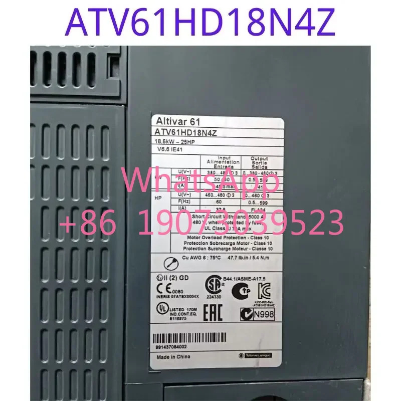 리퍼 ATV61 주파수 변환기 ATV61HD18N4Z 18.5kw 3상 380V 기능이 리퍼되었으며 손상되지 않았습니다.