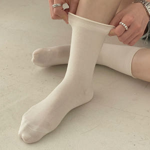여성양말 무압박 중목 무지 봄 여름 모달 돌돌이 루즈삭스 솔직 후기 | 실사용자 리뷰 분석 - 상품 이미지 1