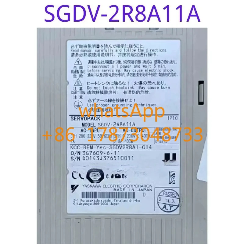 리퍼된 드라이버 SGDV-2R8A11A 400W 기능 리퍼 완료 손상되지 않음 시각적 손상 없음