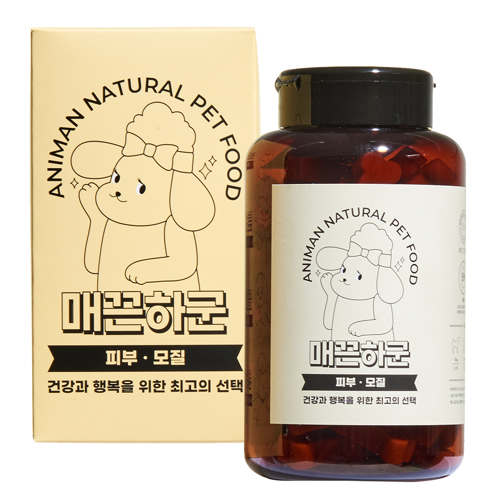 애니먼 매끈하군 강아지 피부 모질 영양제 250g - 상품 이미지