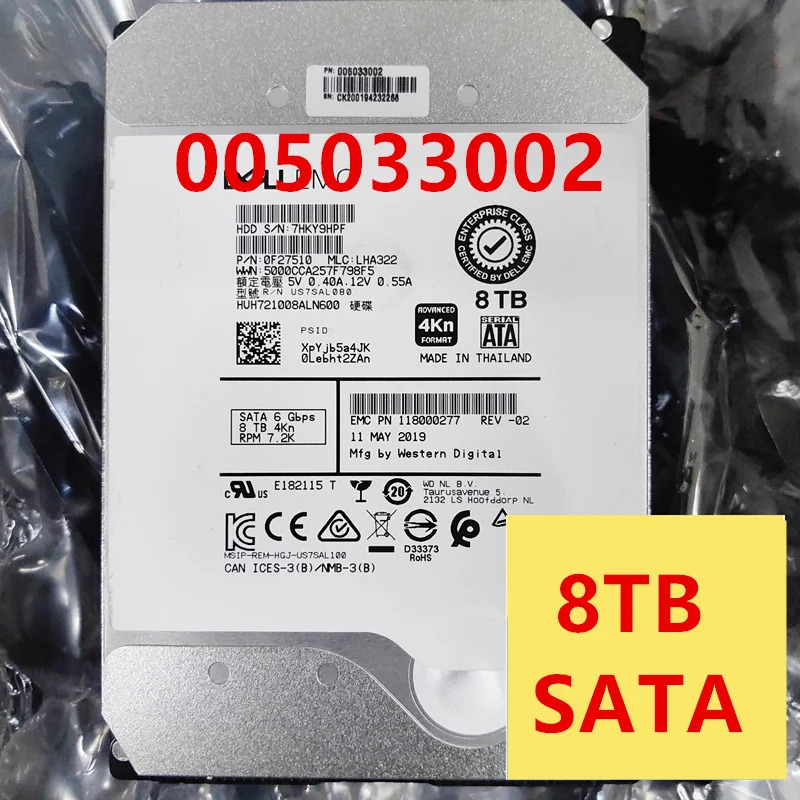 EMC A200 H500 H400 8TB 7.2K 3.5 SATA거새 원본 HDD서버 하드 드라이브005033002