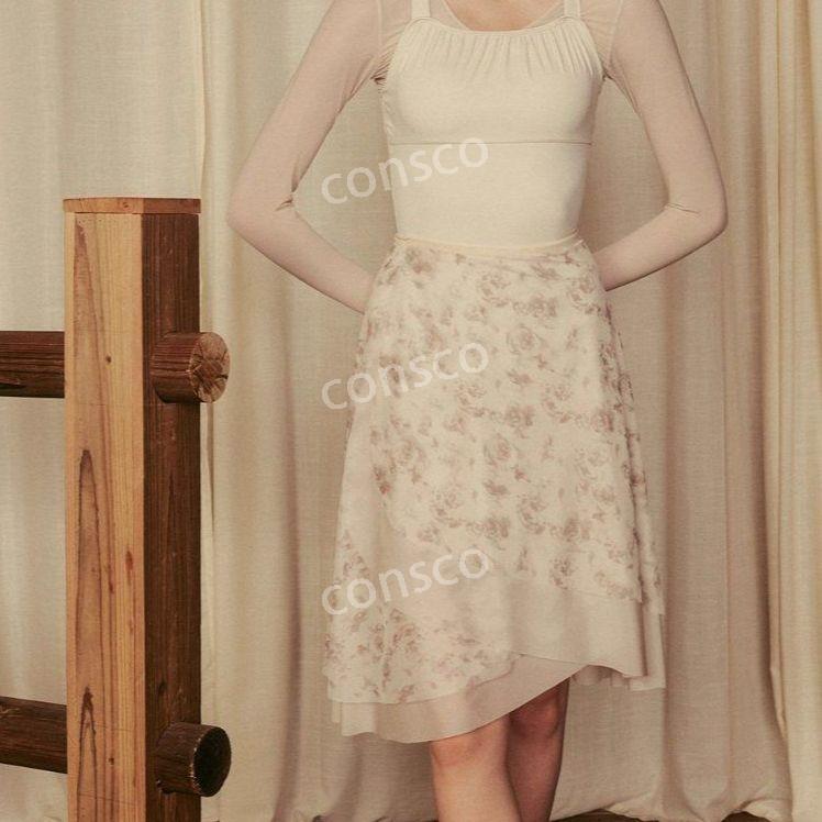 CE Eclat 발레복 LastRoseFinis 플라워 프린트 투톤 발레 랩스커트 - 상세 이미지 2