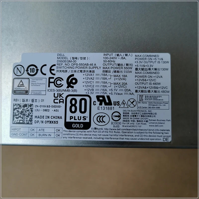 델 T3630 T3640 R11 550W 전원공급장치 HU550EGM호환-00 0VMT9 HK650-12PP AC550EGM호환-00 JWYTY D550EGM호환-00 YXK65