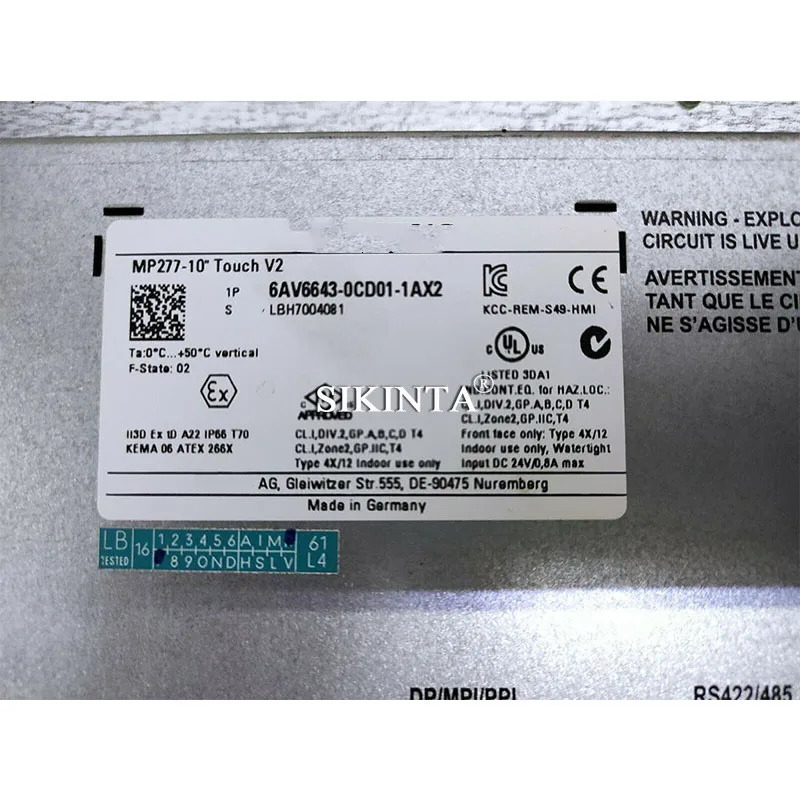 MP277 터치 패널 66643-0CD01-1AX2 스크린 완전히 리퍼