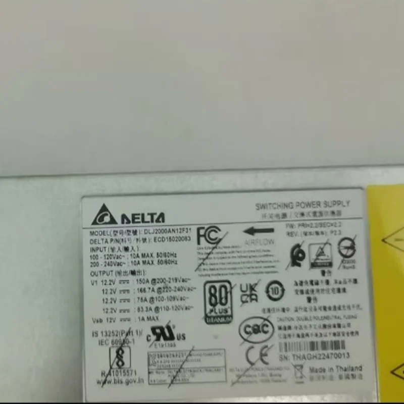 DELTA 2000W DLJ2000AN12F31 ECD거새 원본 전원공급장치 15020083 DLJ2000AN12F21 ECD 15020082 것처럼 일하라