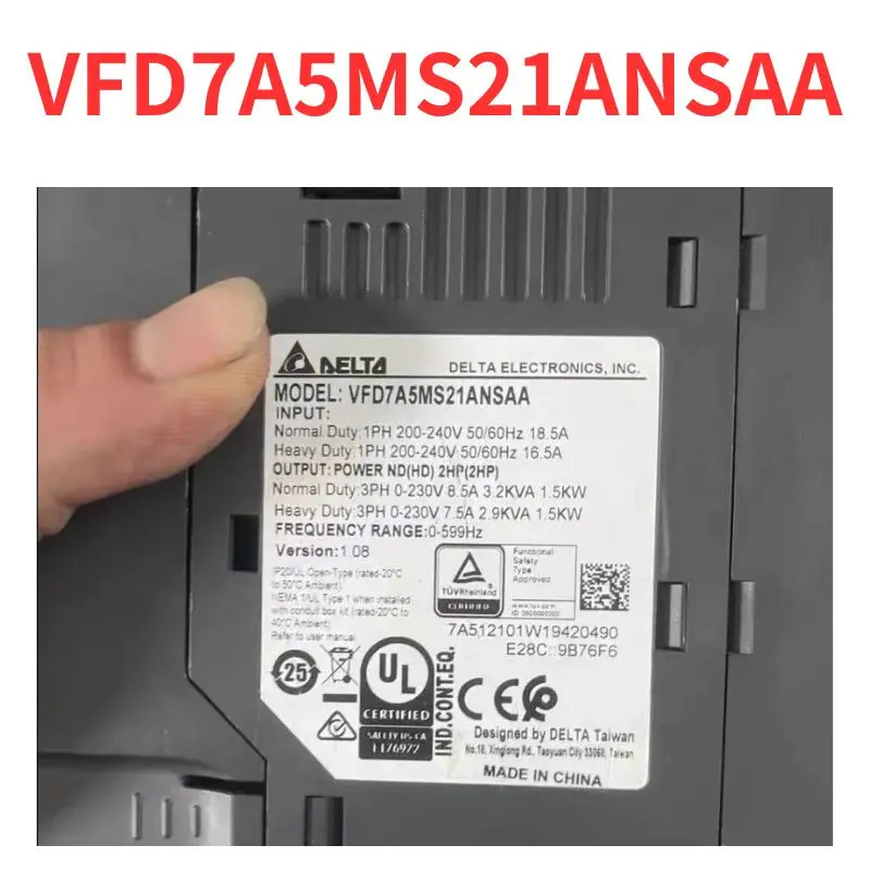 리퍼 완료 주파수 변환기 신 VFD7A5MS21ANSAA