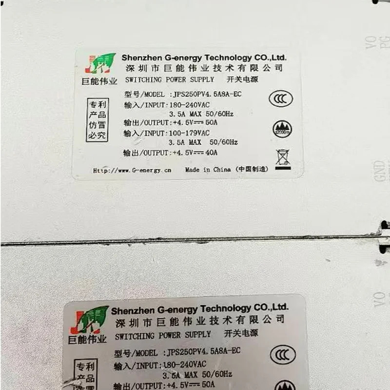 G-ENERGY 오리지널 전원공급장치 거JPS250PV4.5A8A-EC 작동 4.5 V40A 200W J200V4.5A15 V50A 250W