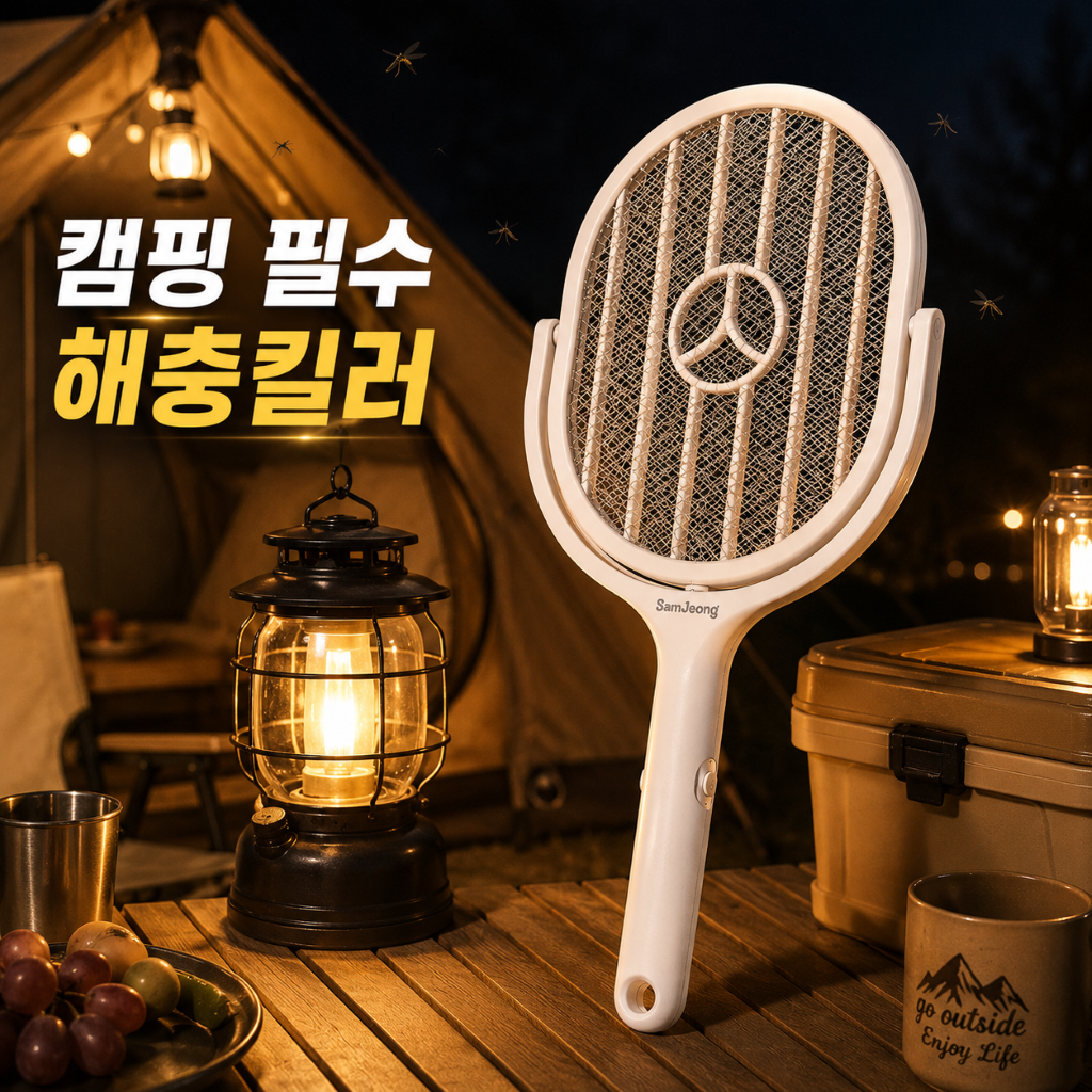 회전형 전기모기채 C타입 충전식 해충킬러 전자파리채 이미지 7