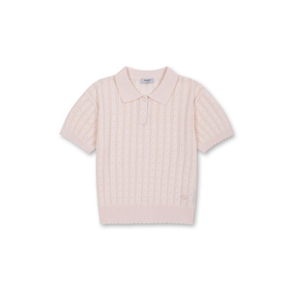 폴햄키즈 여아 펀칭 카라 반팔 니트2color(택1) G2ER2020A - 상세 이미지 3