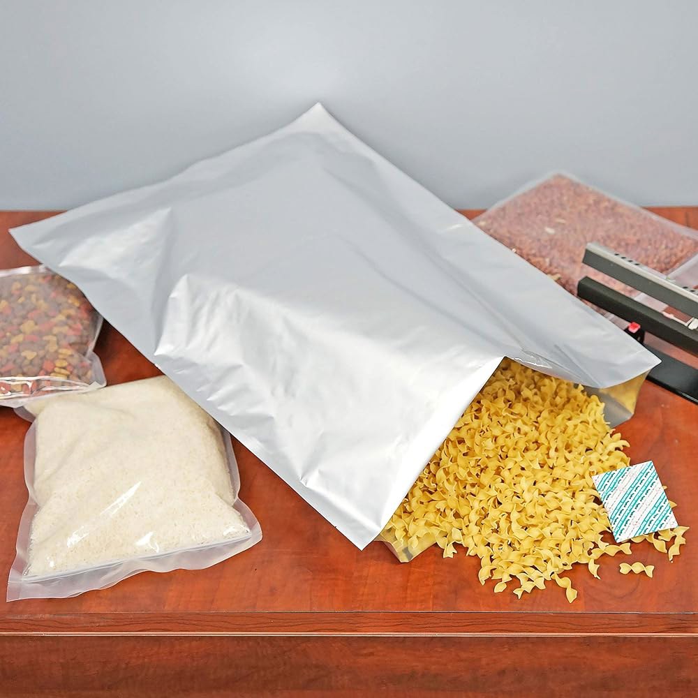 드라이팩 5갤런, 20 x30 마일라 백 및 2000cc 산소 흡수기, 20팩 - 식품 배송 보관용, 실버 - 상세 이미지 2