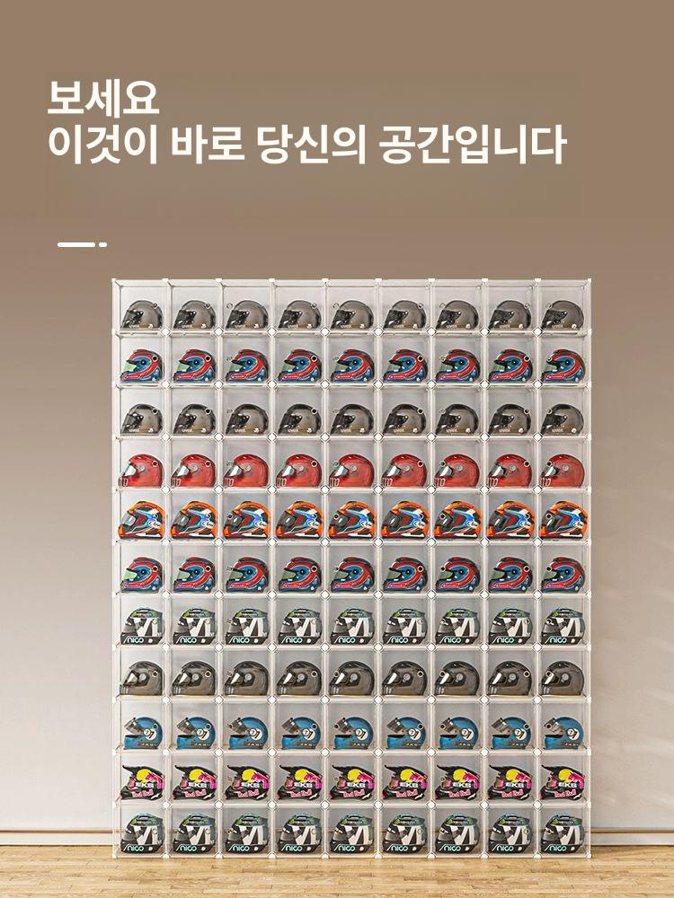 보관함 헬멧거치대 대형 랙 선반 정리 디스플레이 헬맷 휴대폰 진열대 스탠드 전시 - 상세 이미지 4