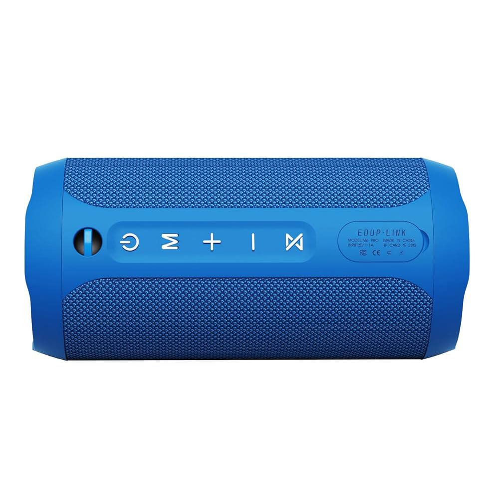 EDUPLINK 블루투스 스피커 IPX7 방수 무선 스피커, 베이스 20H 플레이타임 TWS 스테레오 페어링 해변 캠핑용 휴대용 야외 남성 여자 남자 청소년 블루 여행 선물 - 상세 이미지 3