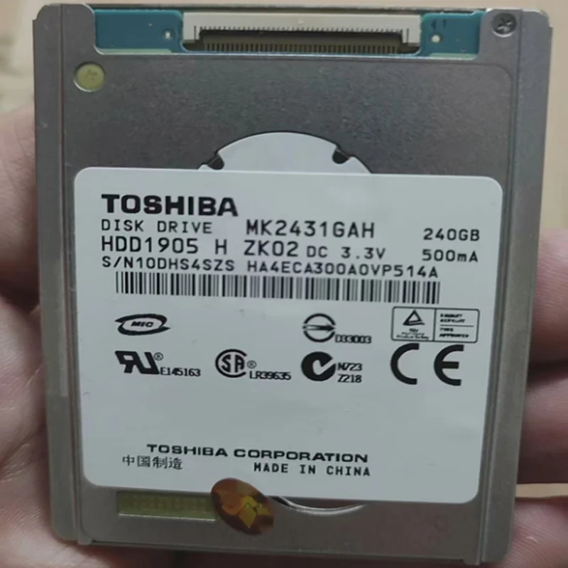 도시바호환 맥북호환 에어오리지널 하드 데스크탑 드라이브240GB 1.8 인치 CE 2MB 4200RPM MK2431GAH 신