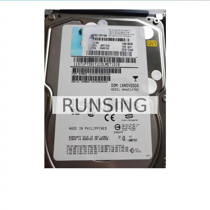 리퍼 IBM 146GB 10K 3.5 U320 SCSI X 시리즈 90P1306 90P1310